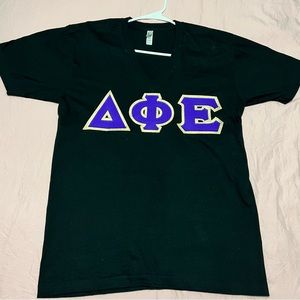 DELTA PHI EPSILON STITCHED LETTERS V NECK
